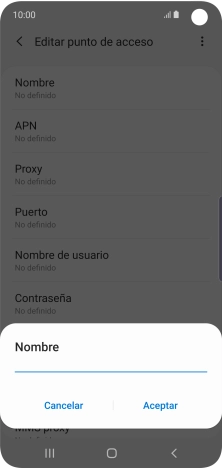 Introduce Vodafone Internet y pulsa Aceptar.