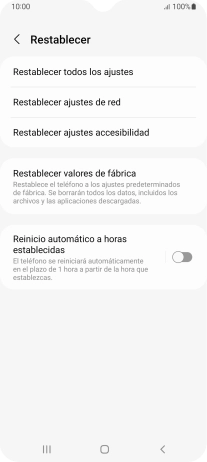 Pulsa Restablecer ajustes de red.