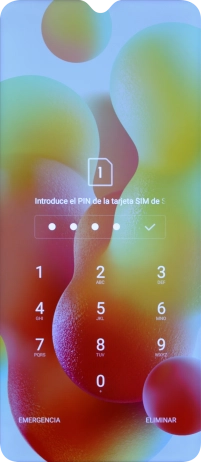 Si es necesario desbloquear la tarjeta SIM, introduce el código PIN y pulsa el icono de aceptar.