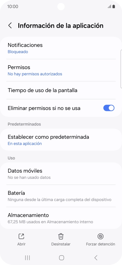 Pulsa Almacenamiento.