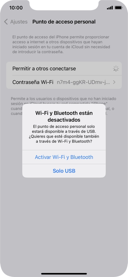 Si el wifi está desactivado, pulsa Activar Wi-Fi y Bluetooth.