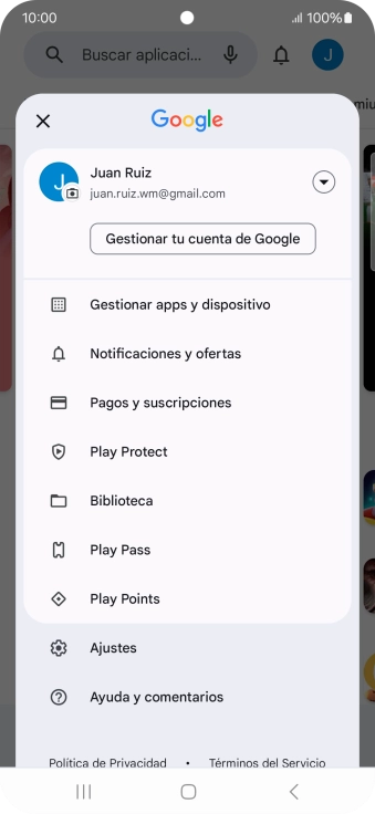 Pulsa Gestionar apps y dispositivo.