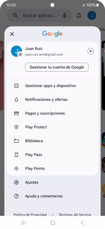 Pulsa Gestionar apps y dispositivo.