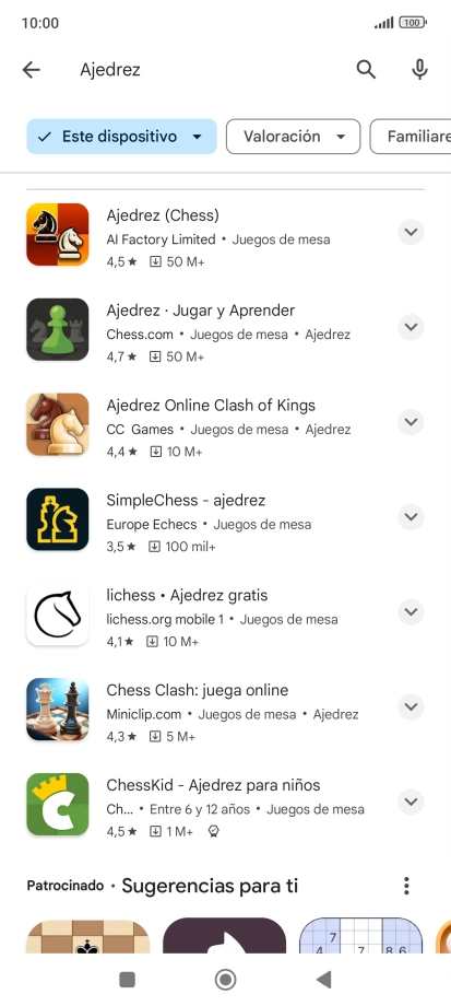 Pulsa la app deseada.