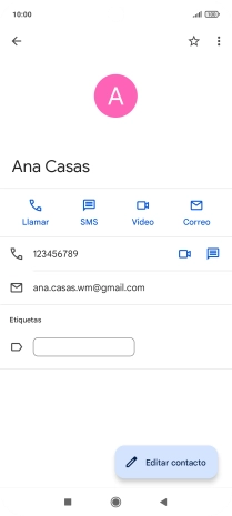 Pulsa el número de teléfono deseado.