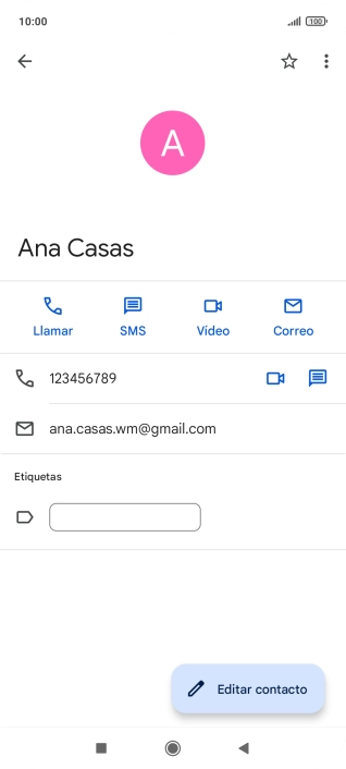 Pulsa el número de teléfono deseado.