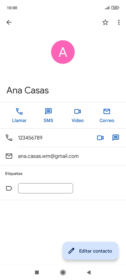 Pulsa el número de teléfono deseado.