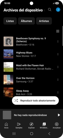 Pulsa el archivo de música deseado.