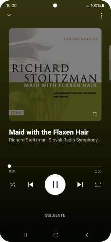 Pulsa la flecha hacia la derecha para ir al archivo de música siguiente.