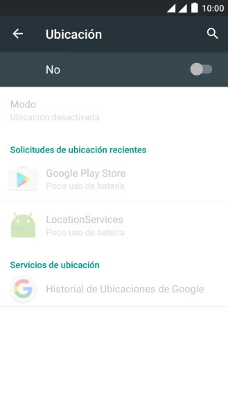 Pulsa el indicador para activar o desactivar la función.