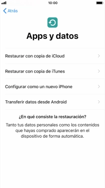 Pulsa Configurar como un nuevo iPhone y sigue las indicaciones de la pantalla para finalizar la activación del teléfono.
