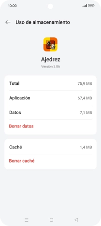 Pulsa Borrar caché.