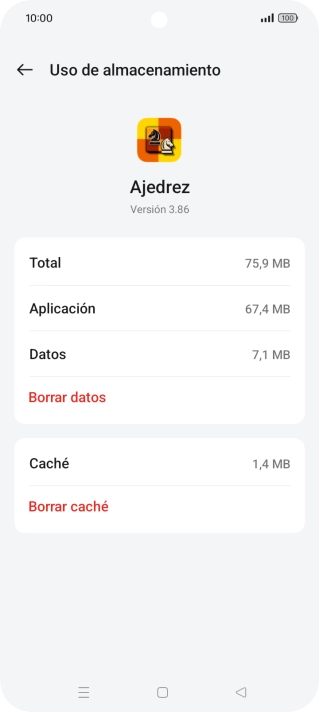 Pulsa Borrar caché.