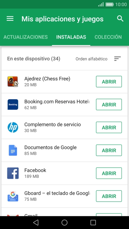 Pulsa la app deseada.