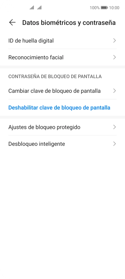 Pulsa Deshabilitar clave de bloqueo de pantalla.
