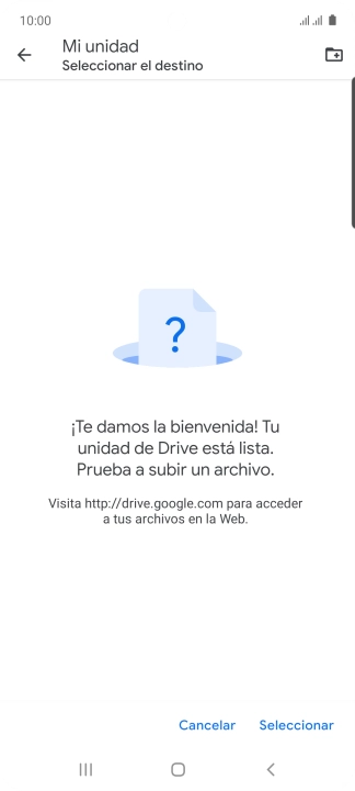 Si deseas crear una nueva carpeta, pulsa el icono de nueva carpeta y sigue las indicaciones de la pantalla para crearla.