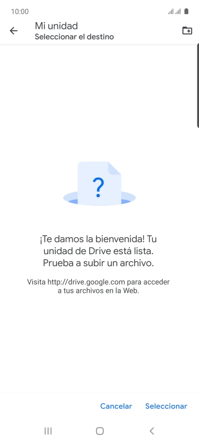 Si deseas crear una nueva carpeta, pulsa el icono de nueva carpeta y sigue las indicaciones de la pantalla para crearla.
