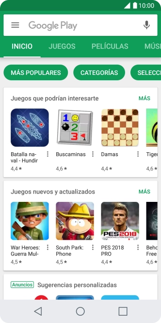 Pulsa en el campo de búsqueda.