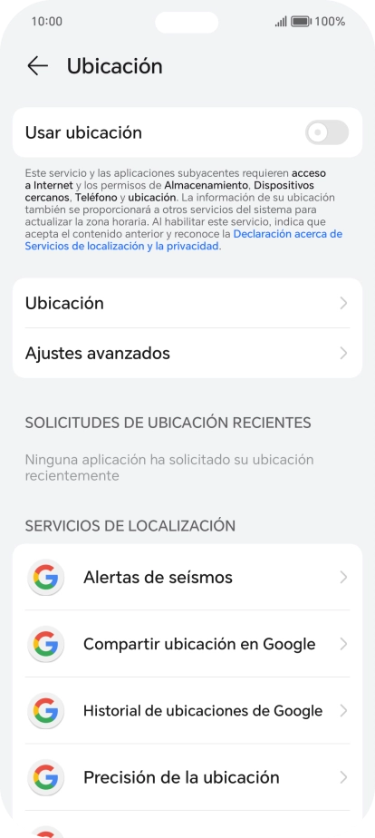 Pulsa el indicador para activar o desactivar la función.