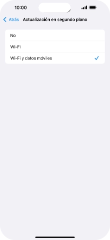 Para desactivar la actualización de apps en ejecución, pulsa No.