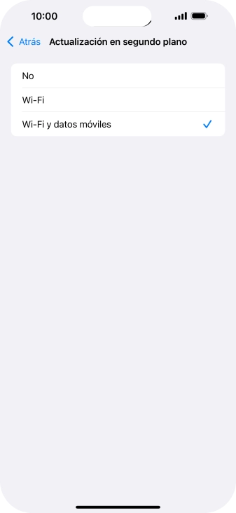 Para desactivar la actualización de apps en ejecución, pulsa No.