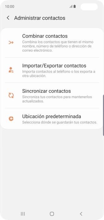 Pulsa Importar/Exportar contactos.