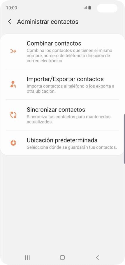 Pulsa Importar/Exportar contactos.