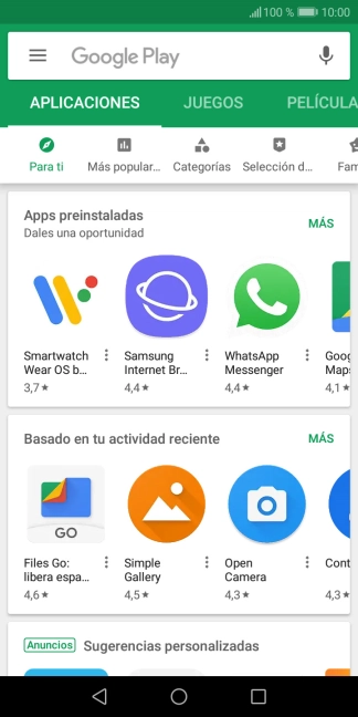 Pulsa en el campo de búsqueda.