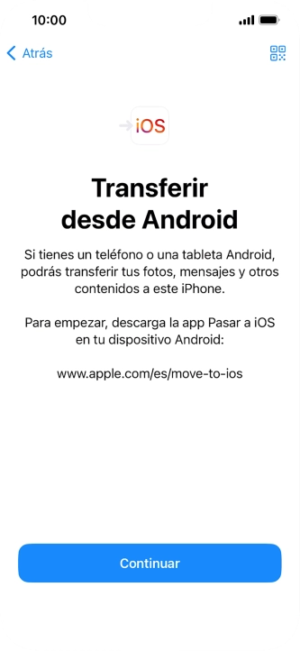 Para transferir contenido a tu teléfono, tienes que haber instalado la app 