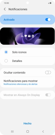 Pulsa los ajustes deseados para activarlos o desactivarlos.
