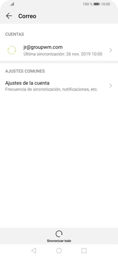 Pulsa Ajustes de la cuenta.