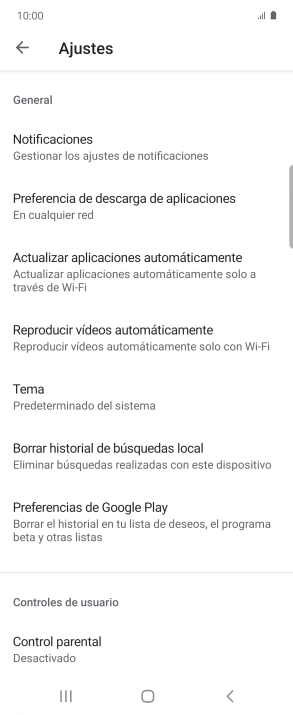Pulsa Actualizar aplicaciones automáticamente.