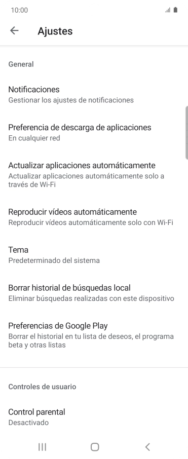 Pulsa Actualizar aplicaciones automáticamente.