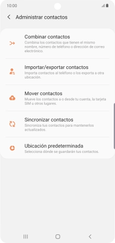 Pulsa Importar/exportar contactos.
