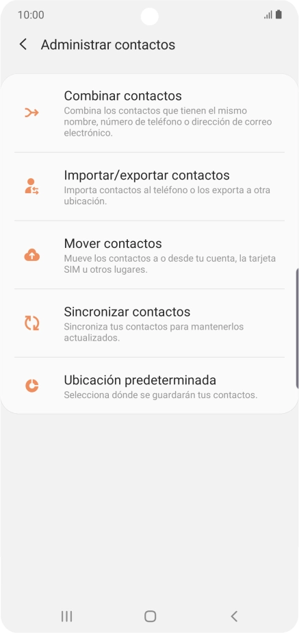 Pulsa Importar/exportar contactos.