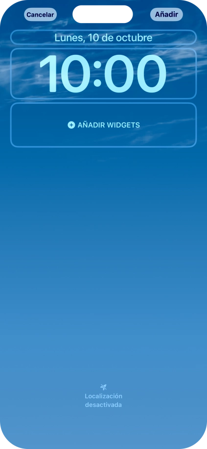 Si deseas personalizar la vista de la fecha en la pantalla de bloqueo, pulsa el widget de la fecha y sigue las indicaciones de la pantalla para seleccionar la vista de widgets deseada.
