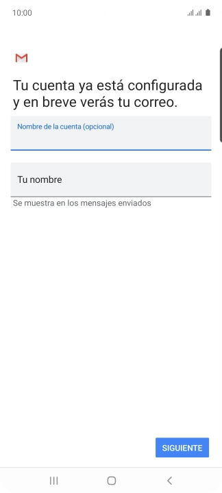 Pulsa Tu nombre e introduce el nombre del remitente.