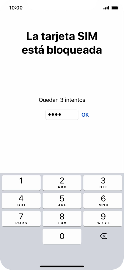 Introduce tu código PIN y pulsa OK.