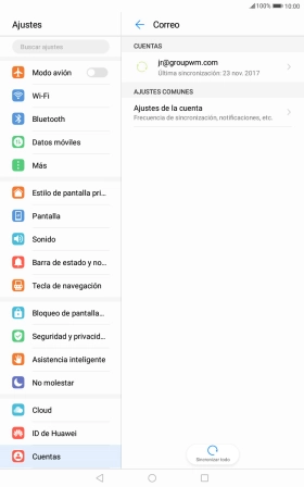 Pulsa Ajustes de la cuenta.
