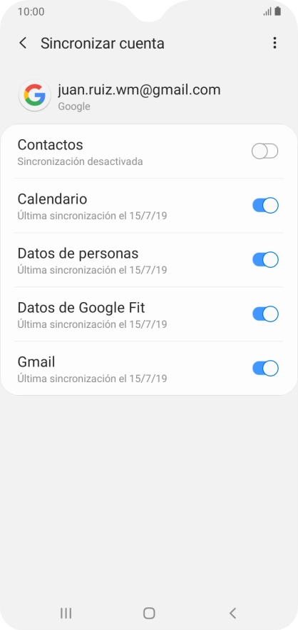 Pulsa el indicador junto a 