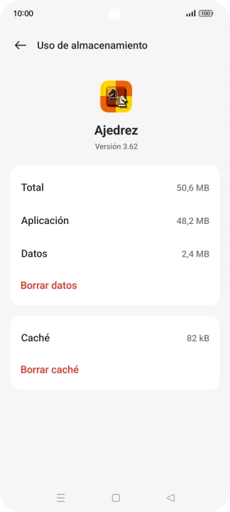 Pulsa Borrar caché.