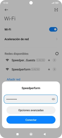 Introduce la contraseña de la red wifi y pulsa Conectar.