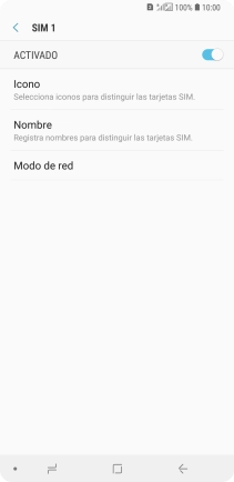Pulsa el indicador para activar o desactivar la tarjeta SIM deseada.