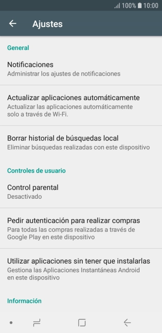 Pulsa Actualizar aplicaciones automáticamente.
