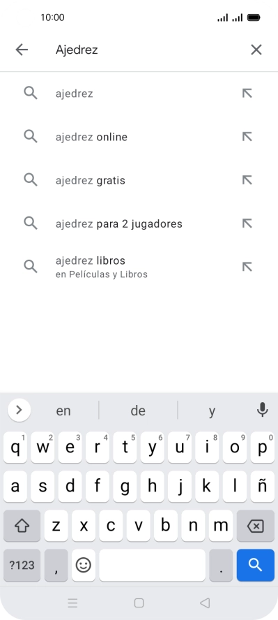 Introduce el nombre del tema o de la app y pulsa el icono de búsqueda.
