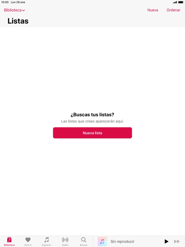 Pulsa Nueva lista.