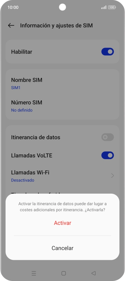 Si activas la función, pulsa Activar.