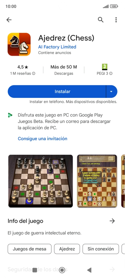 Pulsa Instalar y sigue las indicaciones de la pantalla para instalar la app.