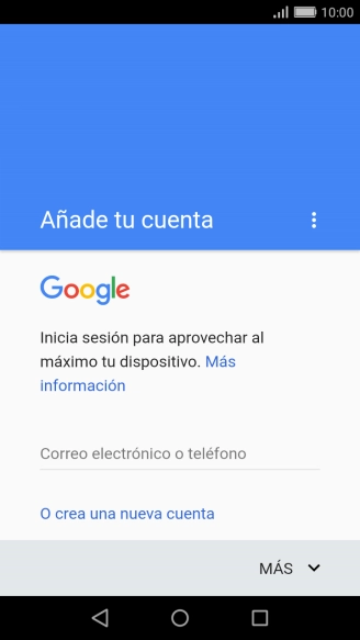 Si no tienes una cuenta de Google, pulsa O crea una nueva cuenta y sigue las indicaciones de la pantalla para ver cómo crear una cuenta nueva.
