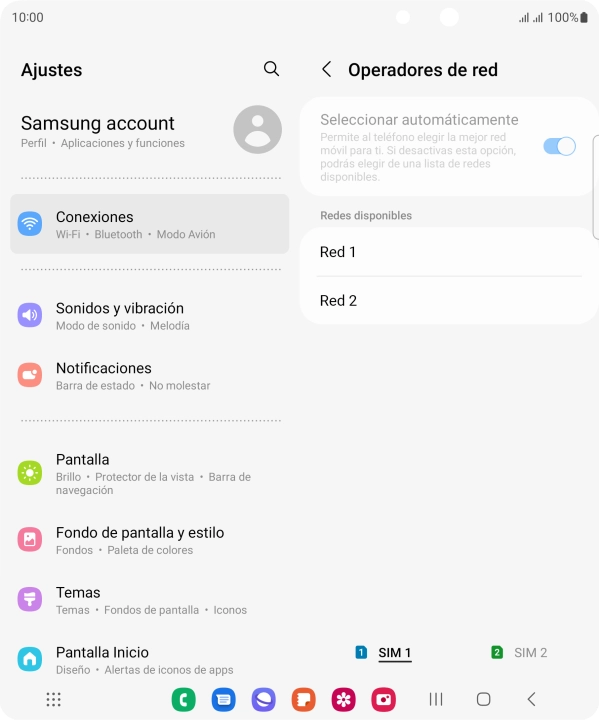 Pulsa la red deseada.